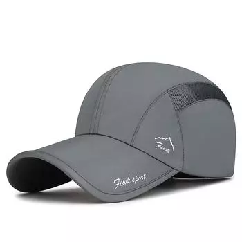 Летняя легкая солнцезащитная быстросохнущая бейсболка мужская сетчатая дышащая уличная беговая альпинистская солнцезащитная шляпа темно-серого