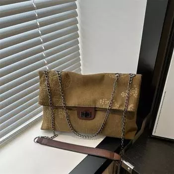 Летняя летняя сумка на цепочке большой емкости для женщин 2025 года, новая сумка через плечо, сумка через плечо в полоску, через плечо зелёный