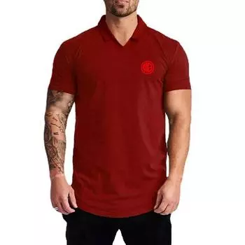 Летняя Лидер продаж, мужская модная дышащая футболка с принтом для пар, облегающая футболка для бодибилдинга, фитнеса и тренировок M красный