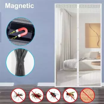 Летняя магнитная москитная сетка, автоматический экран, занавеска для двери, сетчатая занавеска, летняя анти-жук, кухонная наклейка, занавеска, занавеска на окно, дверь, сетка 70X200CM