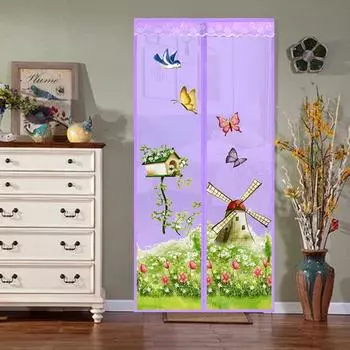 Летняя магнитная занавеска из мягкой пряжи с защитой от комаров для вентиляции кухни и гостиной.