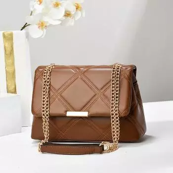 Летняя маленькая квадратная сумка на цепочке, ультрамягкая кожаная женская сумка на цепочке, высококачественная женская сумка через плечо под мышкой
