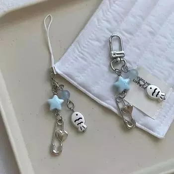 Летняя маленькая рыбка звезда брелок телефон шнурок брелок сумка кулон аксессуар эстетические украшения Y2K 02