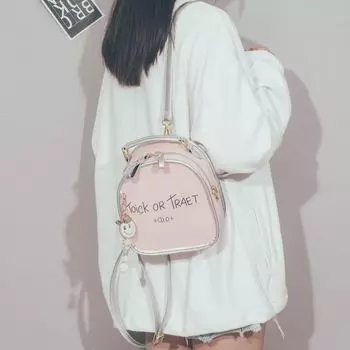 Летняя маленькая сумка многоцелевой рюкзак через плечо женский 2025 новинка модный Южная Корея новинка мини-рюкзак дорожная сумка Pink