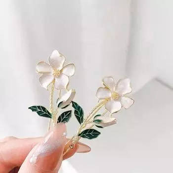 Летняя маленькая свежая брошь гардения женская мори простая капающая масляная ретро-брошь аксессуары для одежды высокого класса булавка