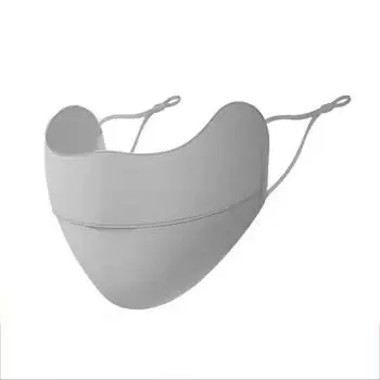 Летняя маска Ice Silk с трехмерной защитой глаз, солнцезащитная маска с углом обзора, солнцезащитный экран с ровным зонтом, дышащая солнцезащитная маска Shade Ice Silk #C1GMS# серый