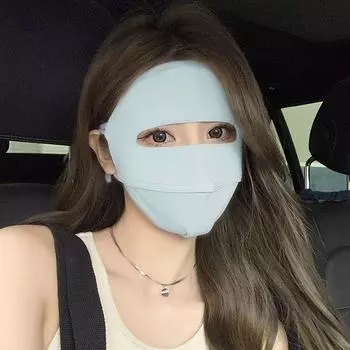 Летняя маска Ice Silk Sunscreen для защиты лица от солнца, дышащая бандана для активного отдыха, пешего туризма, охоты, велоспорта, бега, шарф-труба as the picture