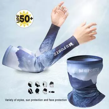 Летняя маска из шелка для рыбалки на открытом воздухе, велоспорта, быстросохнущая маска с защитой от ультрафиолета, рыболовные рукава, дышащая защита от солнца J8N8