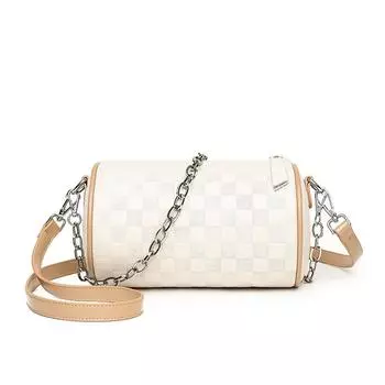 Летняя мини-сумка женская новая модная цилиндрическая сумка через плечо большая вместимость ромбовидная ручная маленькая круглая сумка