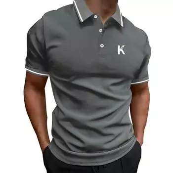 Летняя мода 2023, мужская приталенная рубашка-поло большого размера с коротким рукавом, мужская деловая рубашка-поло для гольфа. S чёрный