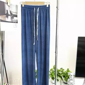 Летняя мода 2024, прямые классные брюки с имитацией джинсовой ткани, высокая талия, сотни тонких широких брюк, свободные тонкие женские повседневные брюки One Size