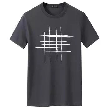 Летняя мода Абстрактный принт с коротким рукавом Футболка Пара Повседневные футболки S серый