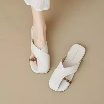 Летняя мода для женщин, новые сандалии с плоским носком, удобные универсальные сандалии для банкета и отдыха на открытом воздухе для женщин 35