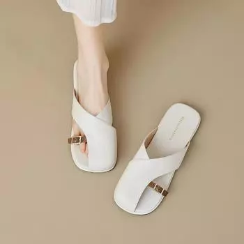 Летняя мода для женщин, новые сандалии с плоским носком, удобные универсальные сандалии для банкета и отдыха на открытом воздухе для женщин 35