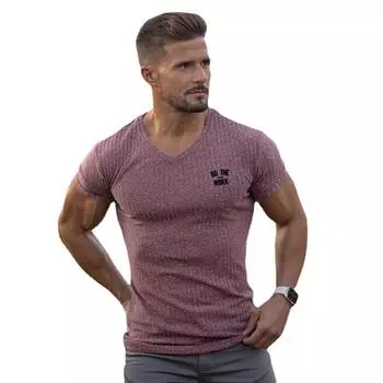 Летняя мода Do The Work, дышащие мужские пуловеры с v-образным вырезом, облегающие, для спортзала, бодибилдинга, фитнеса, пуловеры с короткими рукавами, футболки M чёрный