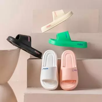 Летняя мода Eva резиновые шлепанцы тапочки трендовые сандалии для женщин 4 см толстая подошва милый простой принт легкий 36-41