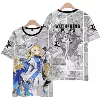 Летняя мода Грозовые волны Печать Женщины Мужчины Футболка Повседневные дышащие футболки Смешные свободные футболки Футболки Уличные футболки больших размеров для мужчин XS