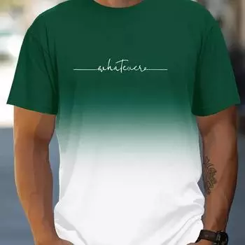 Летняя мода, хит продаж, новая повседневная футболка Harajuku с плавными переходами цвета, с короткими рукавами, мужская повседневная футболка с круглым вырезом, топ S