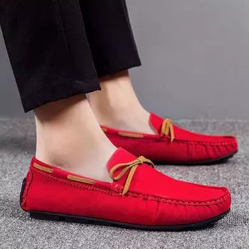 Летняя мода красные туфли Laofers для мужчин и женщин, мягкие флоковые туфли, мужские повседневные туфли для вождения без застежек, мужские туфли на плоской подошве, размер 36-47, Zapatos Hombre 36