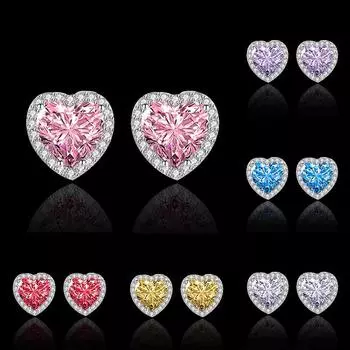 Летняя мода, легкие роскошные ювелирные изделия, серьги с бриллиантами «Любовь», женские серьги с кристаллами, дизайн меньшинств, ювелирные изделия красный