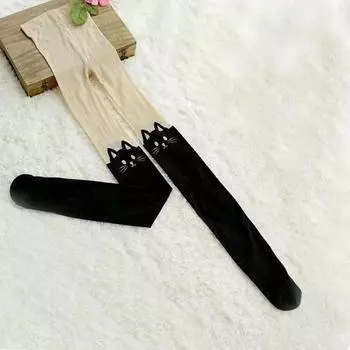 Летняя Мода Милые Длинные Носки Мультяшный Животный Узор Кошки Набедренные Чулки Выше Колена Высокие Носки Принт Кошки Аксессуары Подарки One Size