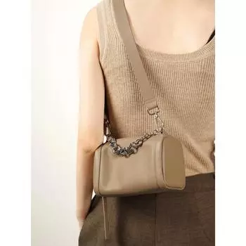Летняя мода Ниша ретро текстура мягкая хлопковая цепочка сумка одно плечо кроссбоди Бостон сумка женская