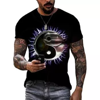 Летняя мода, новые музыкальные элементы, графические футболки, мужские тенденции, хип-хоп, уличный стиль, крутая футболка, футболки в стиле Харадзюку с 3D принтом, топы S