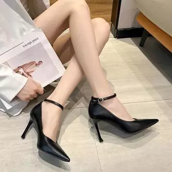 Летняя мода Новые остроносые европейские и американские туфли на шпильках с высоким каблуком Рабочая обувь Мода Все удобно 35