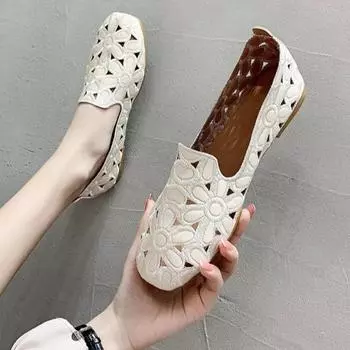 Летняя мода, новые повседневные простые женские туфли на плоской подошве, удобные легкие однотонные женские туфли с квадратным носком, НЕТ:100586 35