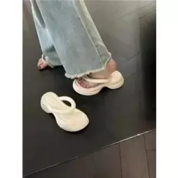 летняя мода новый стиль бисквит толстая подошва шлепанцы плоские сандалии средний каблук шлепанцы для женщин 35