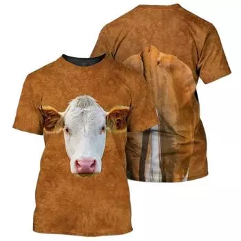 Летняя мода, оригинальная, забавная, с рисунком животных, футболка для мужчин, трендовая, повседневная, с 3D-принтом, хип-хоп, персональная, уличная, с круглым вырезом S