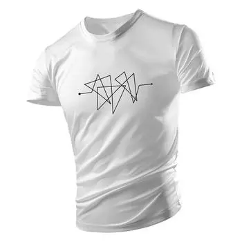 Летняя мода, повседневный спортивный стиль, 2d буквенный принт, мужская футболка с круглым вырезом и коротким рукавом, удобная, дышащая и быстрая XXL белый