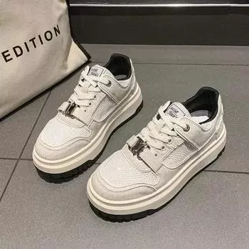 Летняя мода сетчатая полая платформа женские плоские туфли дизайнерские новые мягкие подошвы повседневные уличные женские кроссовки 35