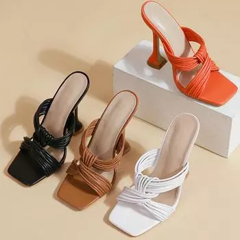 Летняя мода сексуальные женские туфли на высоком каблуке 11 см, женские фетиш-тапочки, роскошные дизайнерские туфли с бахромой оранжевого цвета, размер плюс 42 35 оранжевый