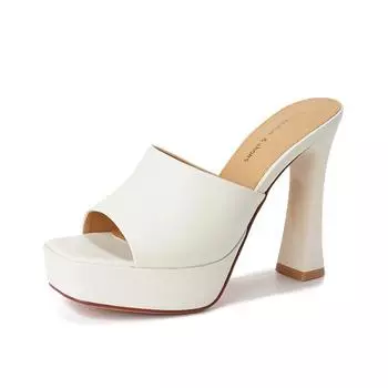 Летняя мода туфли на высоком каблуке женские туфли-лодочки сексуальные квадратные водонепроницаемые туфли на платформе на каблуке женские босоножки для вечеринок 35