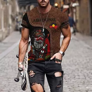 Летняя мода в стиле ретро, уличная мужская футболка с индивидуальным рисунком и принтом, с коротким рукавом XS