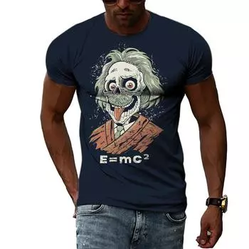 Летняя мода, забавные футболки с рисунком для мужчин, повседневная футболка в стиле хип-хоп Trendyol в уличном стиле с круглым вырезом и принтом с коротким рукавом S