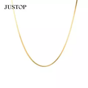 Летняя мода змеиная костяная цепь простая золотая глянцевая цепь лезвие цепь легкая роскошная нишевая цепь нейтральный стиль