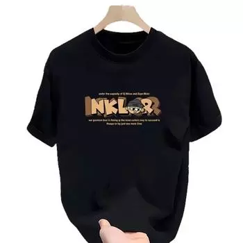 Летняя модная брендовая футболка из плотного хлопка с коротким рукавом, мужская и женская модная брендовая принтованная летняя футболка с круглым вырезом S