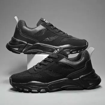 Летняя модная дышащая спортивная обувь, повседневная спортивная мужская обувь 39-45 39 чёрный