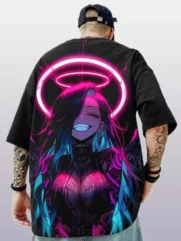 Летняя модная футболка унисекс аниме персонаж японская уличная крутая парная футболка S