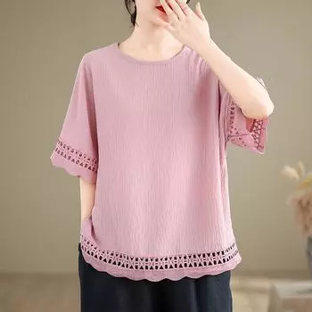 Летняя модная художественная свободная повседневная футболка Topleisure для женщин M белый