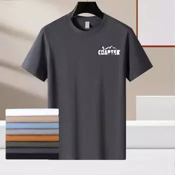 Летняя модная мужская футболка из хлопка плотностью 220 г с классическим круглым вырезом, мягкая и удобная в носке M