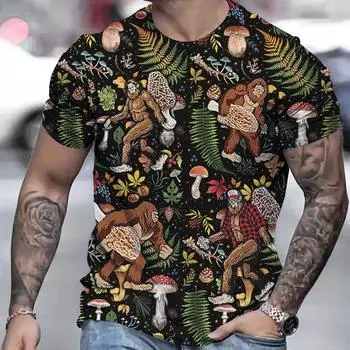 Летняя модная мужская футболка с 3D принтом Harajuku, индивидуальная пародия на гориллу, повседневная забавная футболка с круглым вырезом Y2k с короткими рукавами S