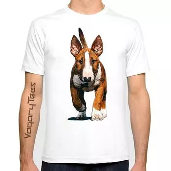 Летняя модная мужская футболка с принтом английского бультерьера, милого щенка добермана, крутого мопса, высококачественные повседневные топы, футболки S