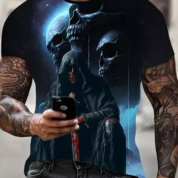 Летняя модная мужская футболка с забавным набивным рисунком, свободная и дышащая, подходит для улицы на открытом воздухе S
