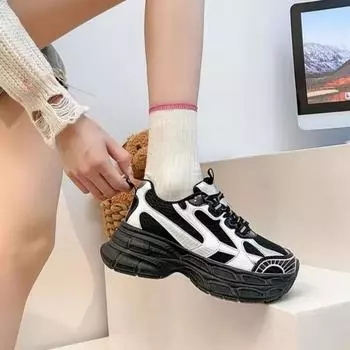 Летняя модная обувь, модная уличная обувь, нескользящая и износостойкая, повседневная спортивная обувь, женская обувь для папы на толстой подошве 35