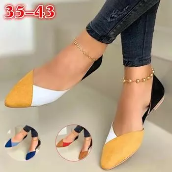 Летняя модная обувь с острым носком, женские повседневные туфли на плоской подошве в тон, пляжные сандалии 43 красный