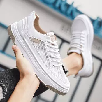 Летняя модная однотонная верхняя одежда, дышащая повседневная обувь, корейская версия, низкие простые ветрозащитные туфли на шнуровке 39