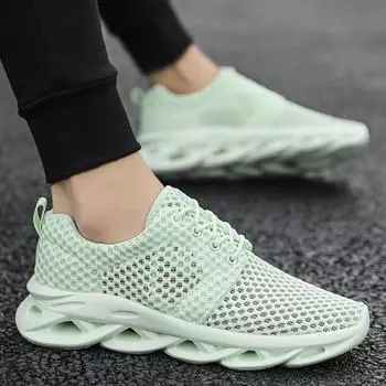 Летняя модная полые дышащие туфли, ультра-легкая повседневная спортивная обувь с сеткой, уличная обувь для бега 36 чёрный